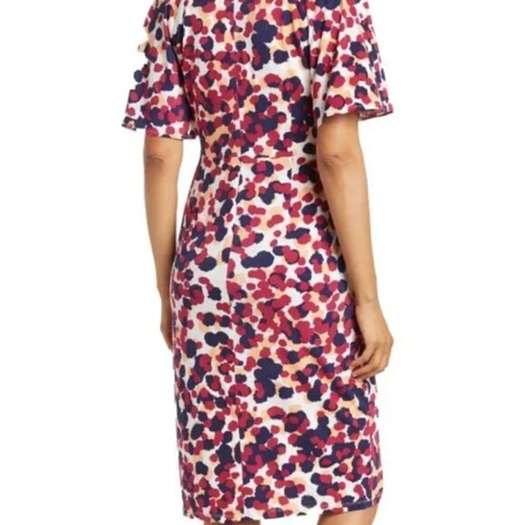 NWT Maggy London Faux Wrap Midi Dress - Picture 2 of 15